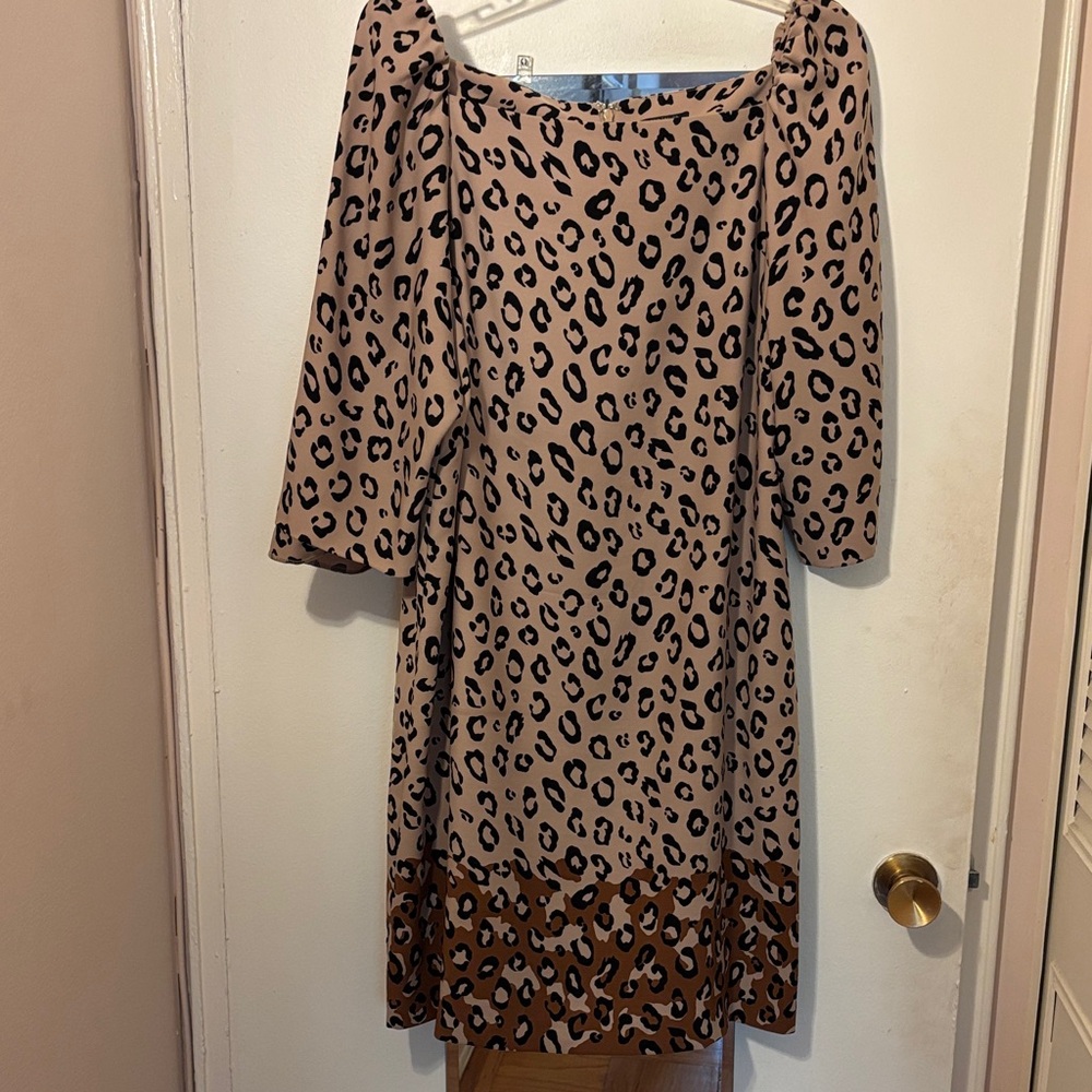Ann Taylor Tan and Black Animal Print Dress